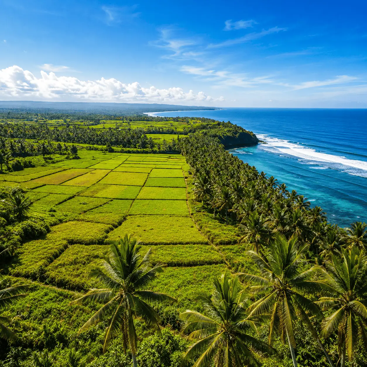 Panoramic drone shot of land plot